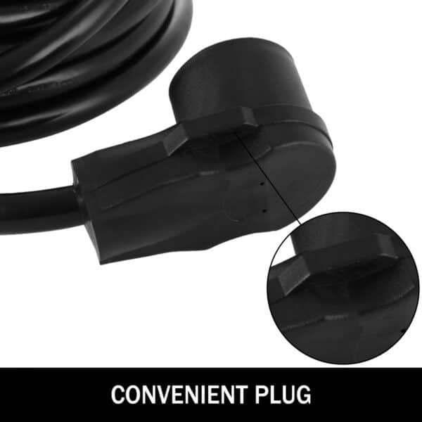 VEVOR 40 amp rv extension cord with a convenient black plug designed for secure connections.