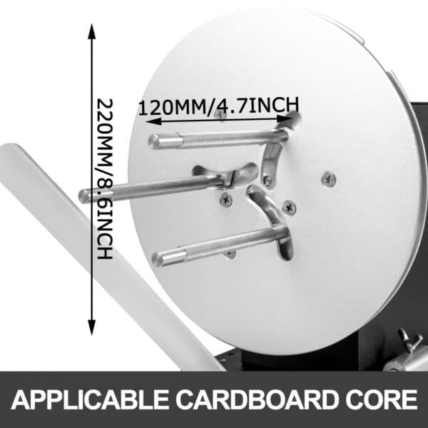VEVOR Label Rewinder 120mm Width Label Rewinder Machine Bi-Directional Rewind Rewinding Machine 220mm Max. Diameter Synchronize with Printers for Industries