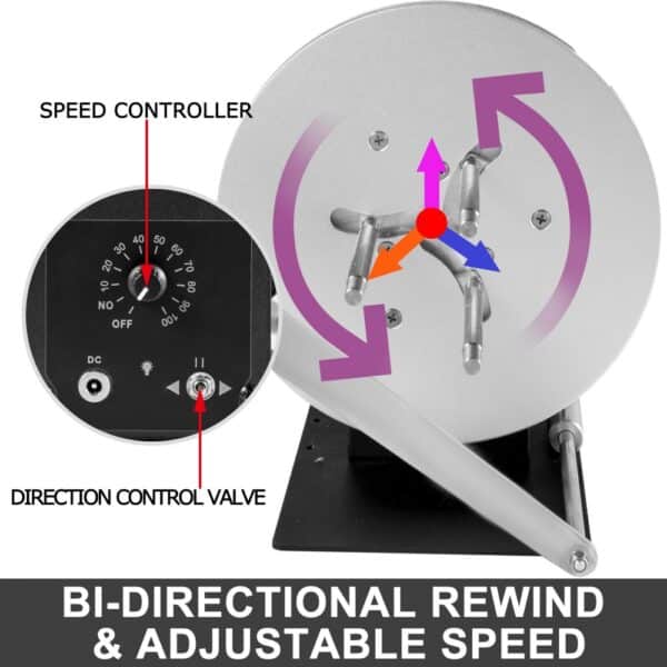 VEVOR Label Rewinder 120mm Width Label Rewinder Machine Bi-Directional Rewind Rewinding Machine 220mm Max. Diameter Synchronize with Printers for Industries