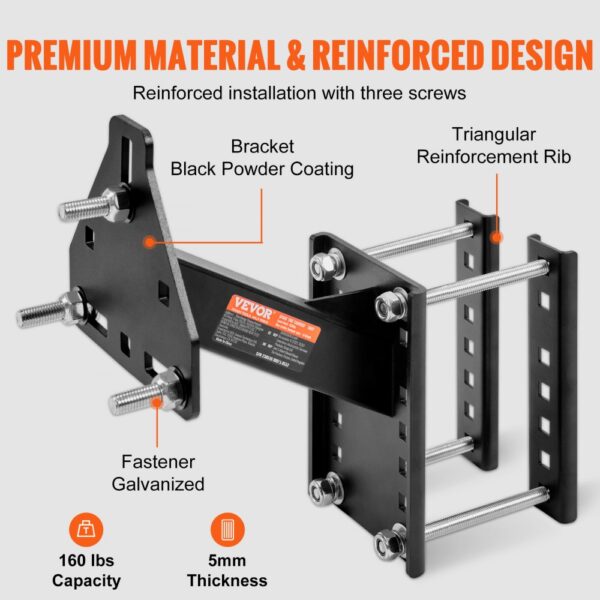 VEVOR Spare Tire Carrier, Trailer Spare Tire Mount, 160 lbs Capacity, Utility Trailer Accessories Fits Most 4 & 5 & 6 & 8 Lugs Wheels on 4", 4.25", 4.5", 4.75", 5", 5.5", 6", 6.5" Bolt Patterns