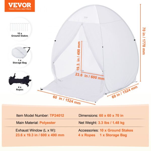 VEVOR Spray Paint Shelter Portable Spray Paint Tent Booth 60x60x70 in Pop Up