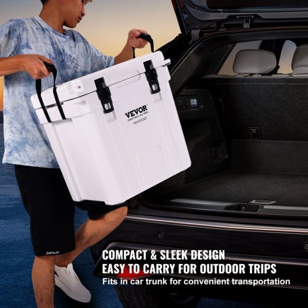 VEVOR Insulated Portable Cooler, 33 qt, Holds 35 Cans, Ice Retention Hard Cooler with Heavy Duty Handle, Ice Chest Lunch Box for Camping, Beach, Picnic, Travel, Outdoor, Keeps Ice for up to 6 Days