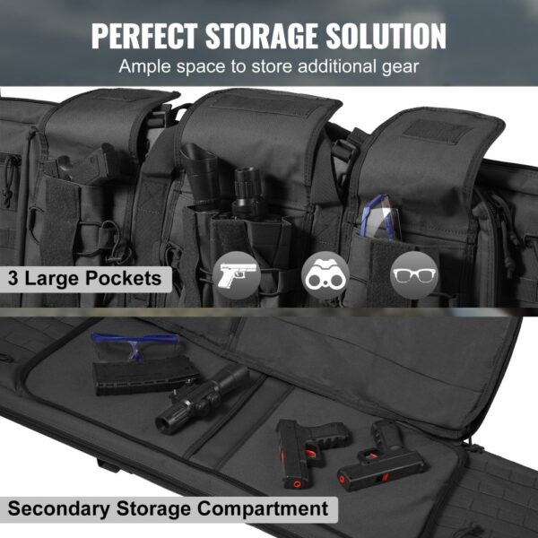 VEVOR tactical range bag with large pockets and secondary storage for guns and accessories. perfect storage solution.