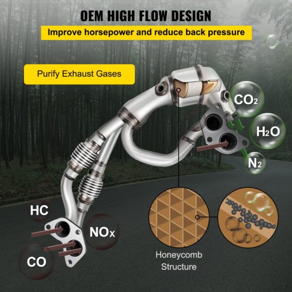 VEVOR catalytic converter subaru with high flow design and honeycomb structure.