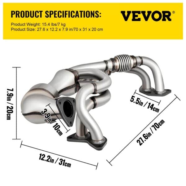 VEVOR catalytic converter subaru with dimensions and weight specifications.