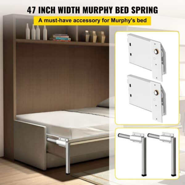 47-inch murphy bed frame with VEVOR murphy bed kit hardware.