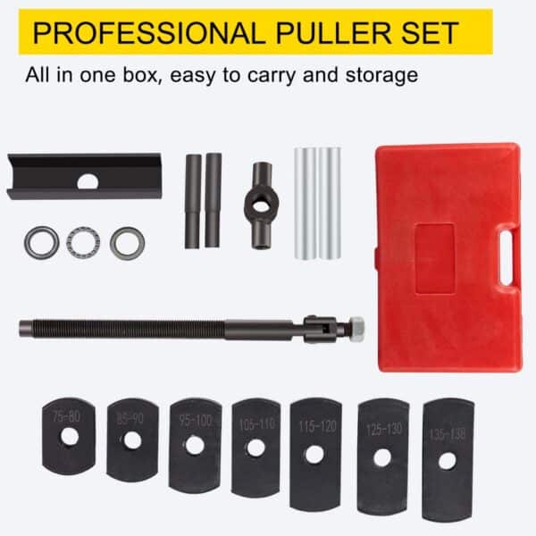 VEVOR cylinder liner puller set with accessories and red carrying case