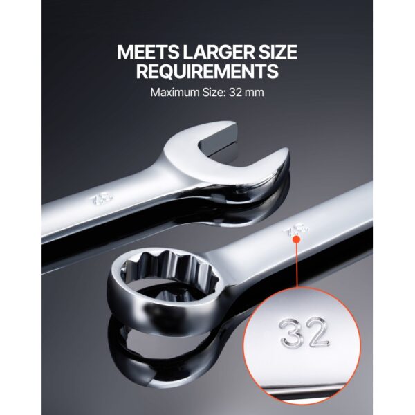 VEVOR Combination Wrench Set 25-Piece Metric 6 mm to 32 mm with Roll-up Pouch