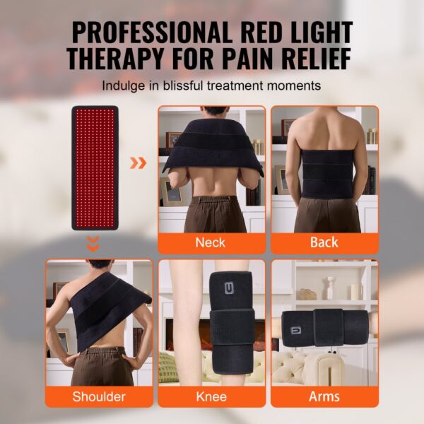 VEVOR Red Light Therapy Mat for Body 400PCS LED Light Therapy Pad 2 Wavelengths