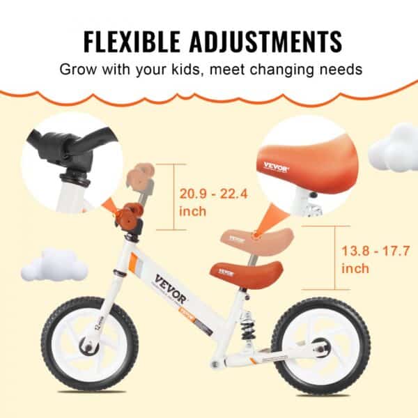 VEVOR Toddler Balance Bike Carbon Steel Balance Bicycle for 1-5 Years Boys Girls