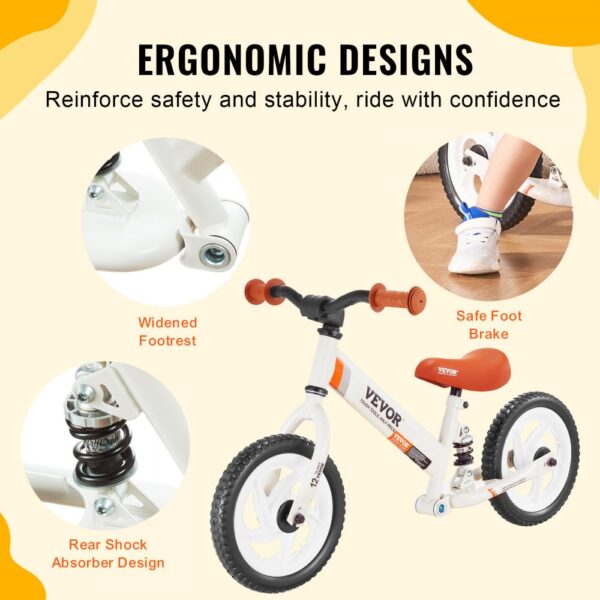 VEVOR Toddler Balance Bike Carbon Steel Balance Bicycle for 1-5 Years Boys Girls