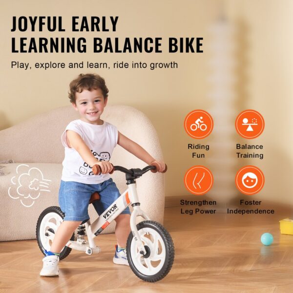 VEVOR Toddler Balance Bike Carbon Steel Balance Bicycle for 1-5 Years Boys Girls