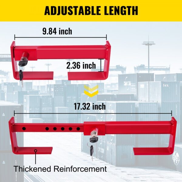 VEVOR cargo container lock with adjustable length and thickened reinforcement.