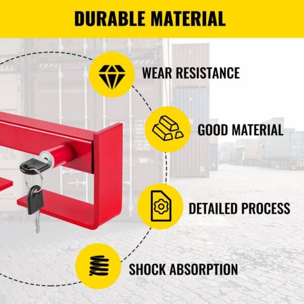 VEVOR cargo container lock showcasing durability, wear resistance, and shock absorption.