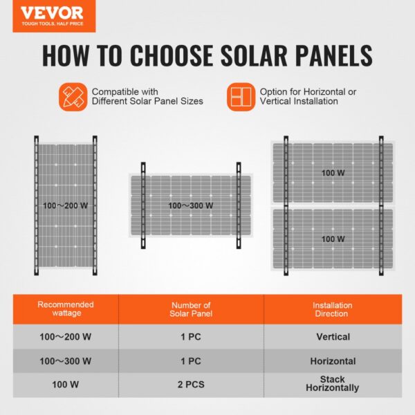 VEVOR 41-Inch Solar Panel Mount Brackets 0 - 90° Adjustable Tilt Mount Brackets