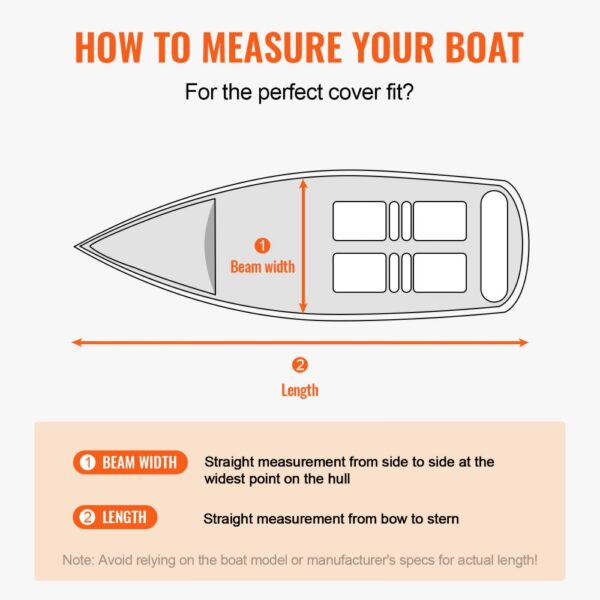 how to measure boat for VEVOR jet ski cover: measure beam width and length accurately for perfect fit.