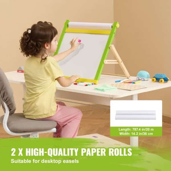 VEVOR Easel Accessory Set Chalk & Markers & Paper Rolls 32PCS for Tabletop Easel