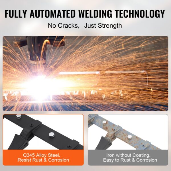 fully automated welding technology for VEVOR bucket tooth bar, showcasing strength and anti-corrosion.