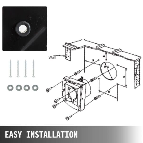 VEVOR Industrial Ventilation Extractor Metal Axial Exhaust 250MM/10 Inch Air Puller Fan (250MM/10 Inch)