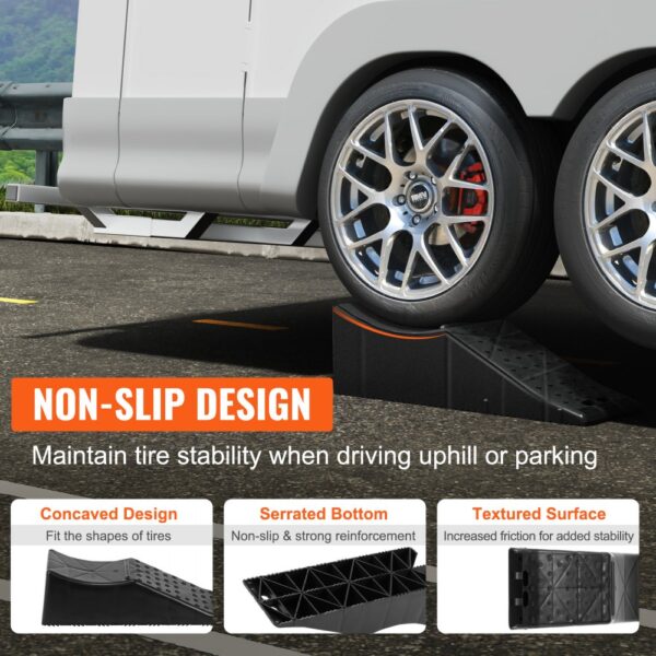 VEVOR Car Ramp, 1 Piece Low Profile Car Service Ramp, 20000 lbs/10 ton Loading Capacity, 5.5" Lift Height Car Ramp, Heavy Duty Tire Ramp for Oil Changes Car Lift and Vehicle Maintenance