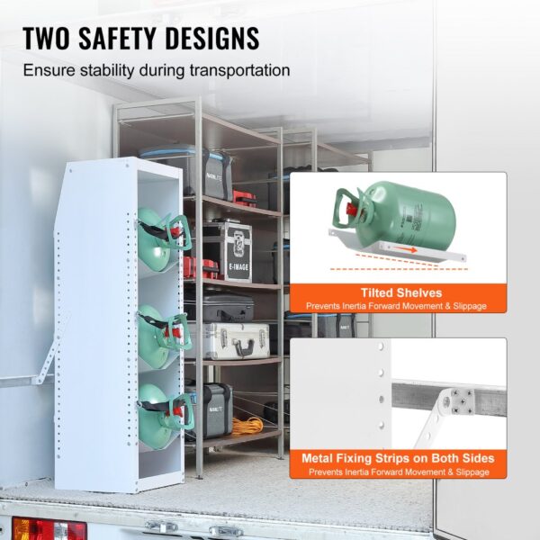 VEVOR Refrigerant Tank Rack, with 3 x 30-50lb Bottle Tanks, Cylinder Tank Rack 14.64x13.97x46.06 in, Refrigerant Cylinder Rack Gas Cylinder Racks and Holders for Freon, Gases, Oxygen, Nitrogen