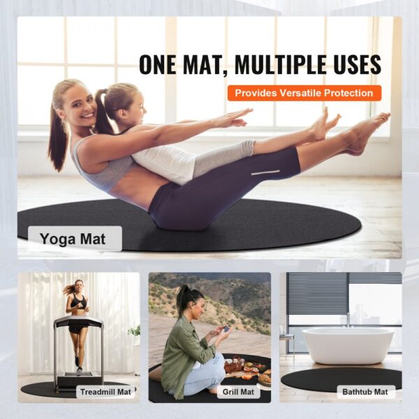 one mat, multiple uses: VEVOR hot tub mat for yoga, treadmill, grilling, and bathtub.