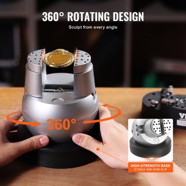 360° rotating VEVOR ball vise with high-strength base for stable and non-slip sculpting.