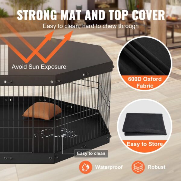 VEVOR pet cage with 600d oxford fabric cover, waterproof, easy to clean and store.