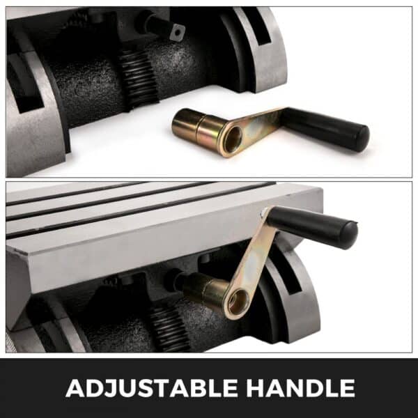 adjustable handle for VEVOR tilting milling machine on a metal surface.