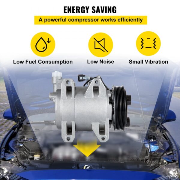 VEVOR ac compressor for chevy with low fuel consumption, low noise, small vibration.