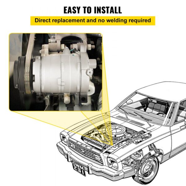 VEVOR ac compressor for chevy, easy installation, direct replacement, no welding required.