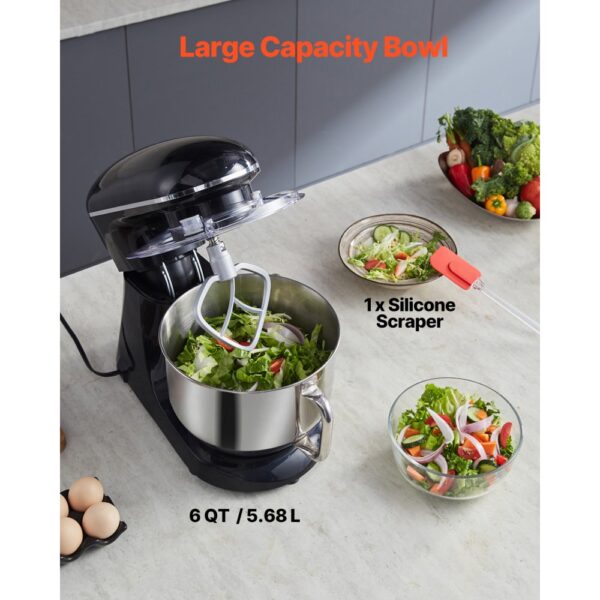 VEVOR Stand Mixer 6 Quart Electric Dough Mixer 1400W 6 + P Speeds Food Beater