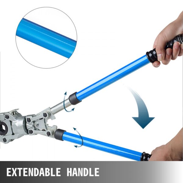 VEVOR Copper Pipe Crimper Plumbing Crimping Tool V 12-28mm, Pressing Tongs Copper Pipe Crimper Crimping Tool TH 16-32mm Jaws 360° Head