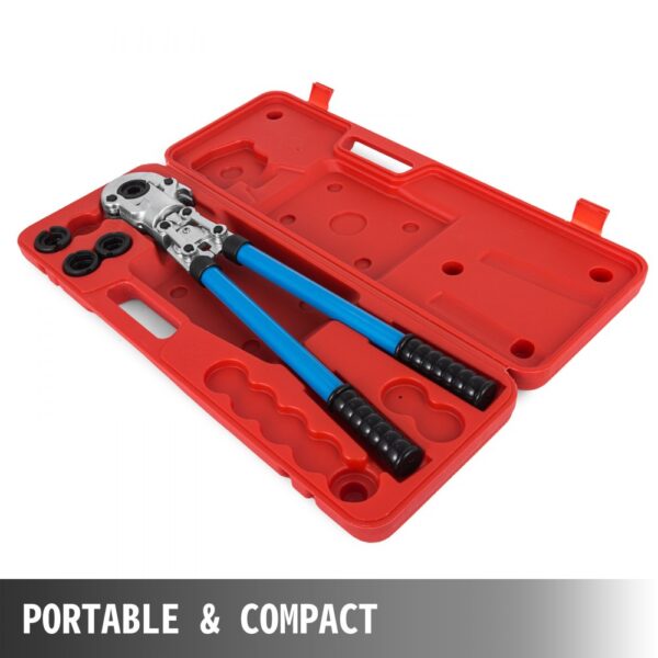 VEVOR Copper Pipe Crimper Plumbing Crimping Tool V 12-28mm, Pressing Tongs Copper Pipe Crimper Crimping Tool TH 16-32mm Jaws 360° Head