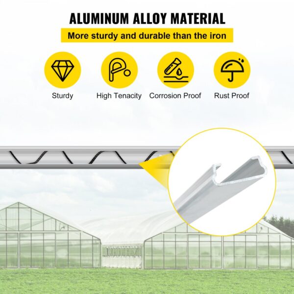 aluminum alloy VEVOR greenhouse spring wire bundle, sturdy, high tenacity, rustproof.