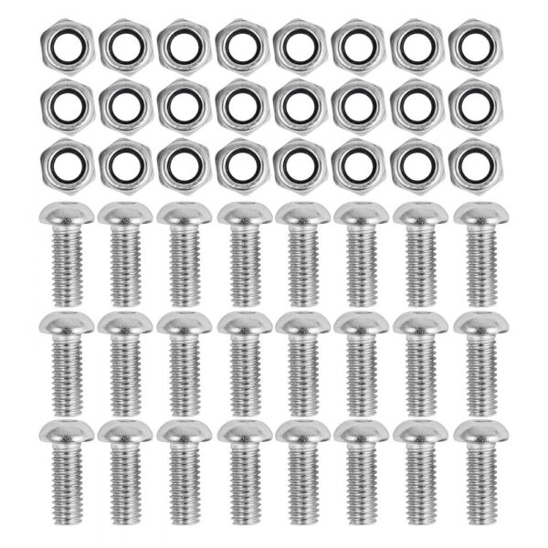 VEVOR jeep wrangler hood stainless steel bolts and nuts set, neatly arranged.