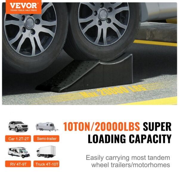 VEVOR Car Plastic Tandem Wheel Change Ramp Caravan Motor Home 20000 lbs 2-Pack