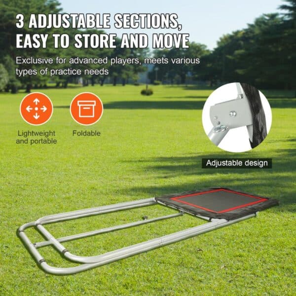 VEVOR lacrosse rebounder with 3 adjustable sections, lightweight, portable, and foldable for practice.